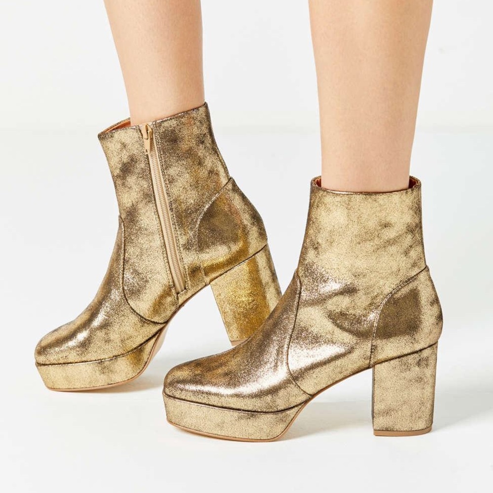 Sparkly gold boots